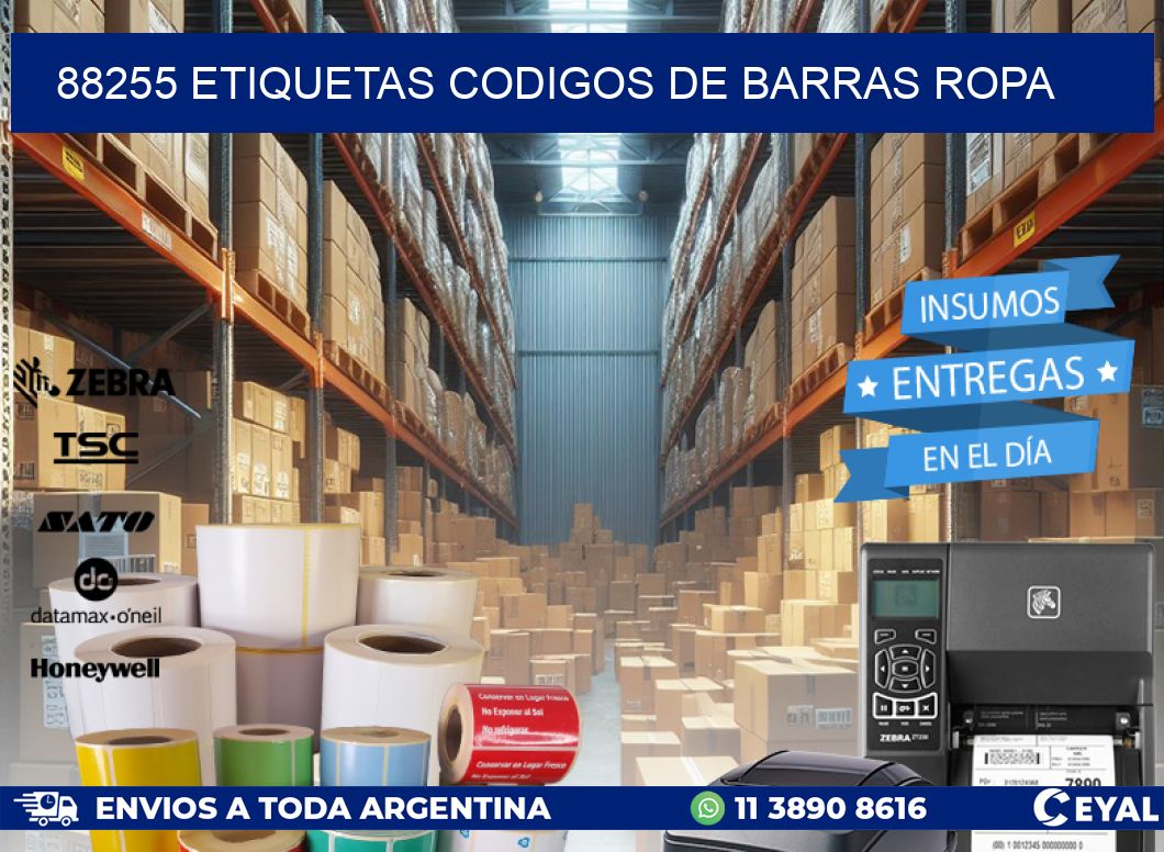 88255 ETIQUETAS CODIGOS DE BARRAS ROPA