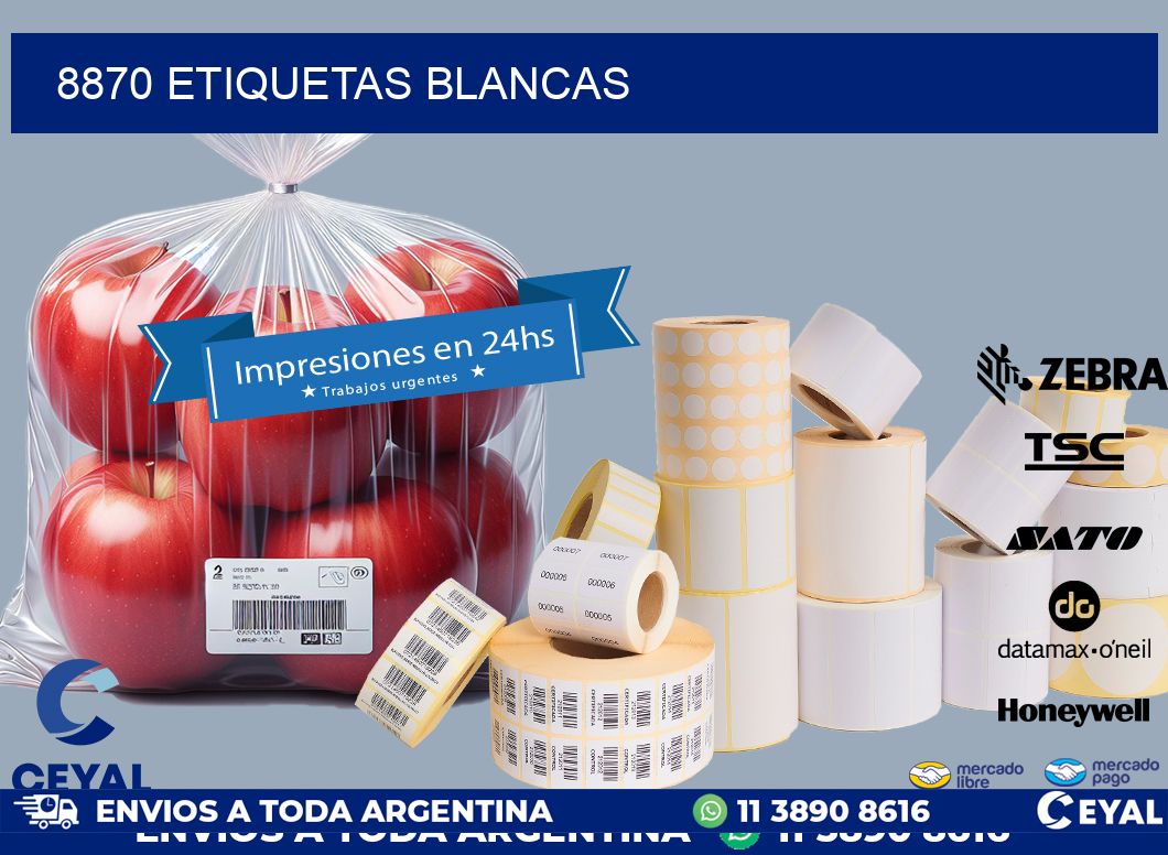 8870 ETIQUETAS BLANCAS