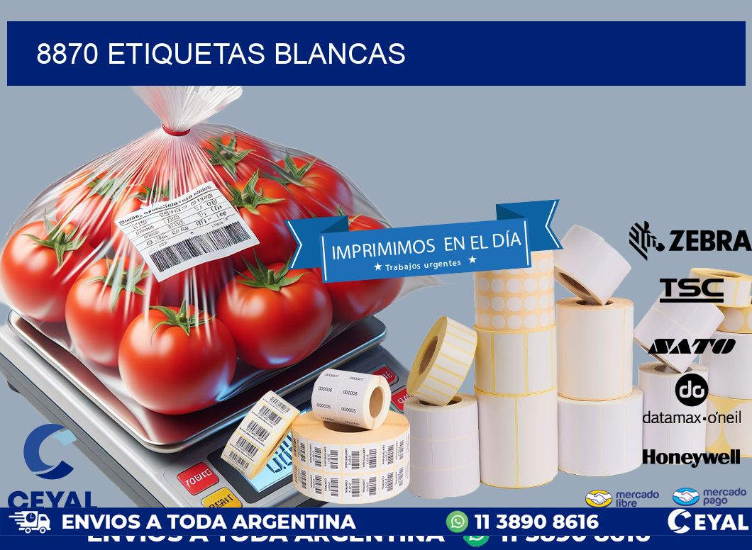 8870 ETIQUETAS BLANCAS