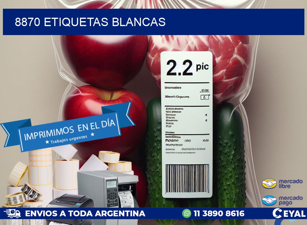 8870 ETIQUETAS BLANCAS
