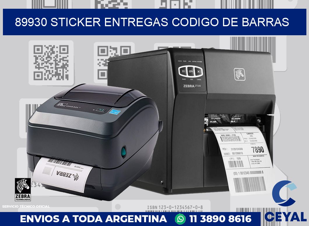 89930 STICKER ENTREGAS CODIGO DE BARRAS