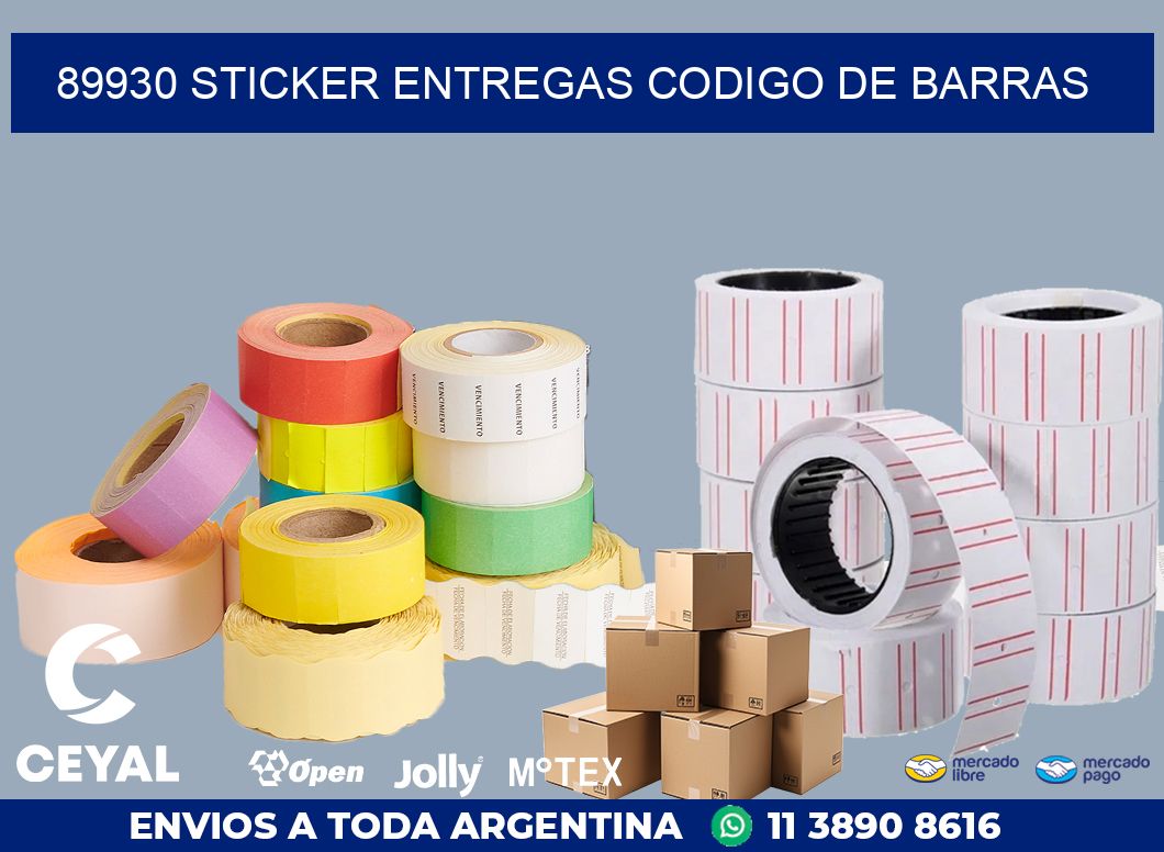 89930 STICKER ENTREGAS CODIGO DE BARRAS