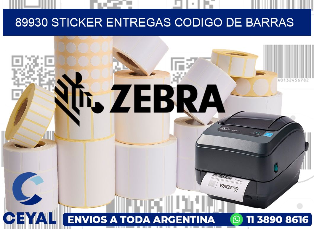 89930 STICKER ENTREGAS CODIGO DE BARRAS