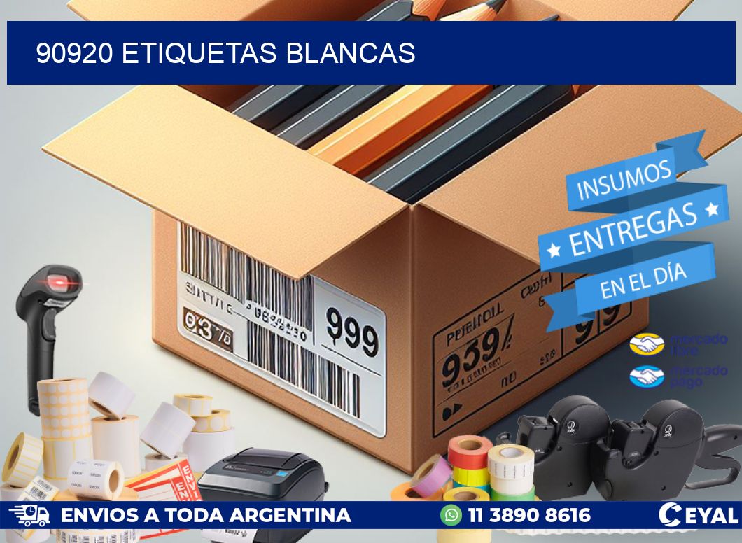 90920 ETIQUETAS BLANCAS