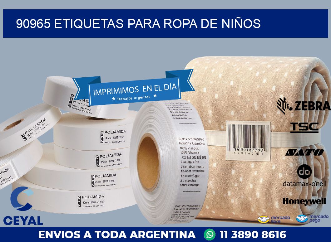 90965 ETIQUETAS PARA ROPA DE NIÑOS