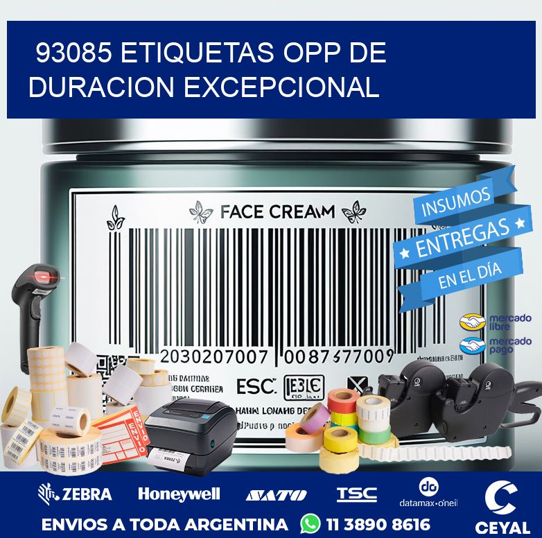 93085 ETIQUETAS OPP DE DURACION EXCEPCIONAL