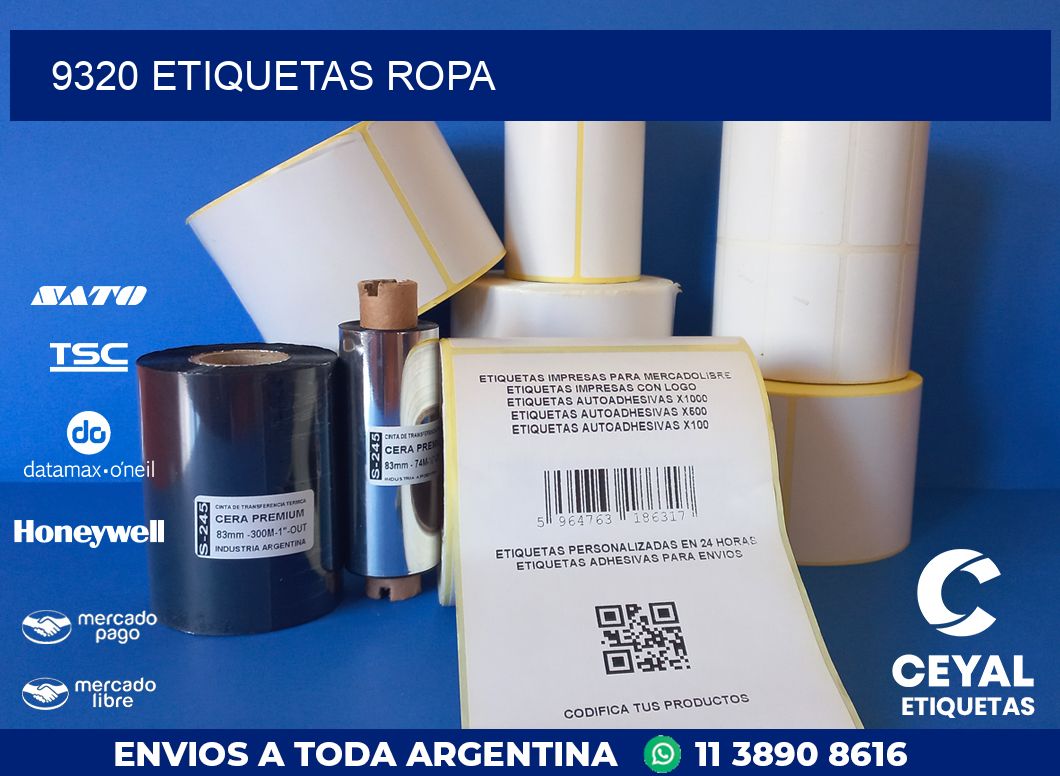 9320 ETIQUETAS ROPA