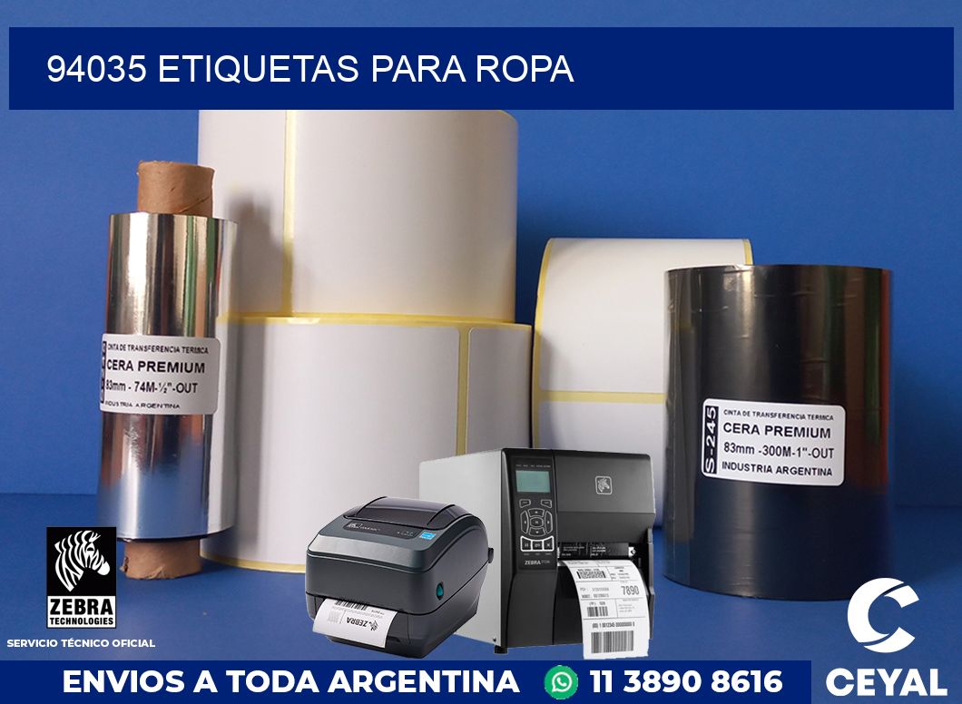 94035 etiquetas para ropa