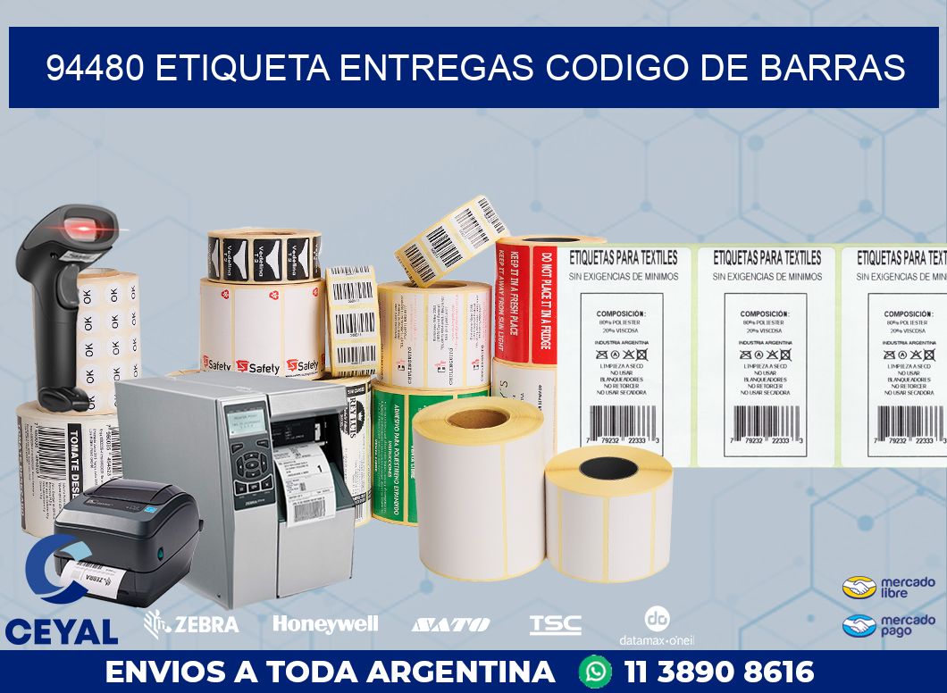 94480 ETIQUETA ENTREGAS CODIGO DE BARRAS