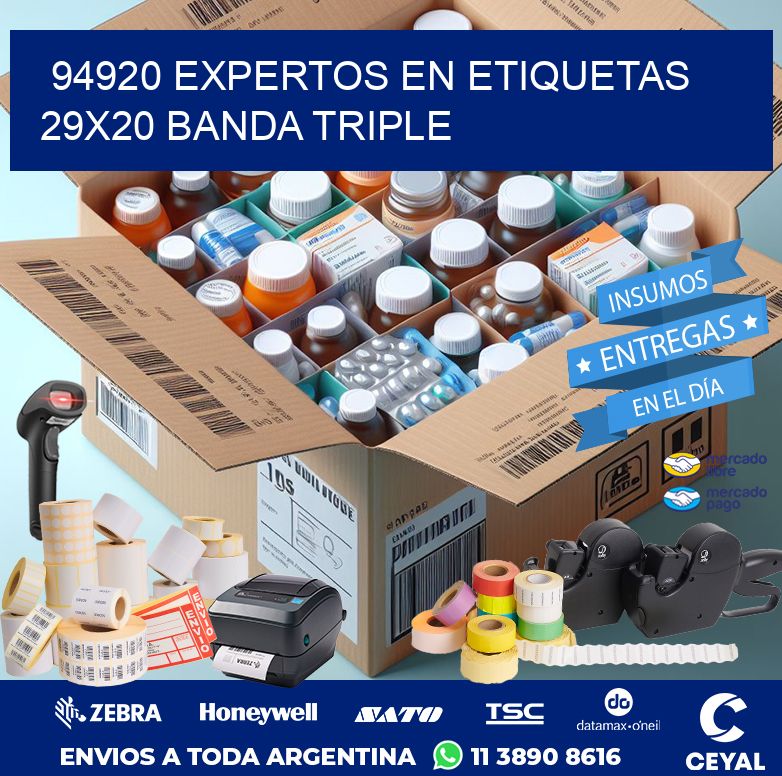 94920 EXPERTOS EN ETIQUETAS 29X20 BANDA TRIPLE