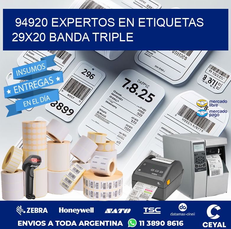94920 EXPERTOS EN ETIQUETAS 29X20 BANDA TRIPLE