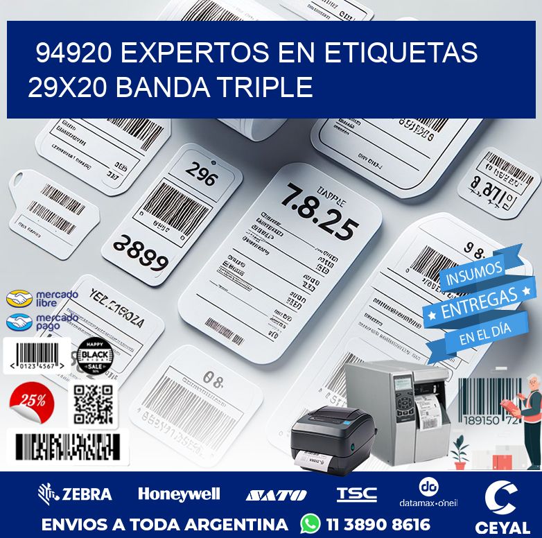 94920 EXPERTOS EN ETIQUETAS 29X20 BANDA TRIPLE