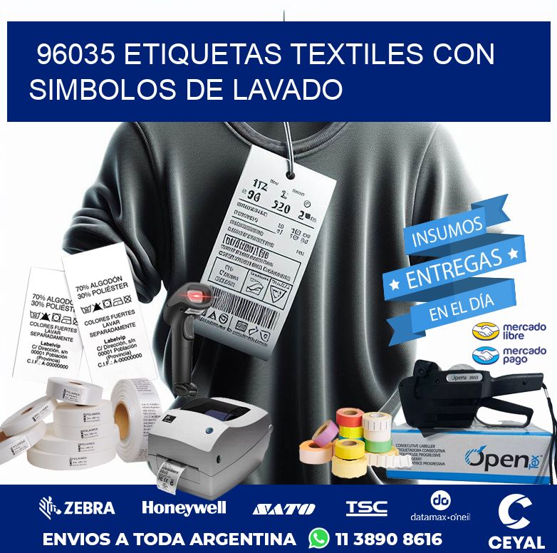96035 ETIQUETAS TEXTILES CON SIMBOLOS DE LAVADO