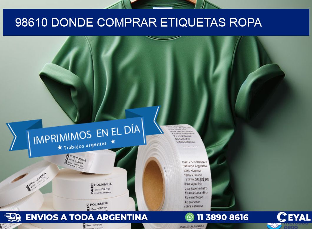 98610 DONDE COMPRAR ETIQUETAS ROPA