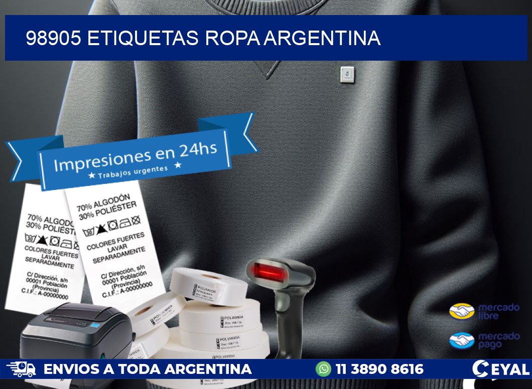 98905 ETIQUETAS ROPA ARGENTINA