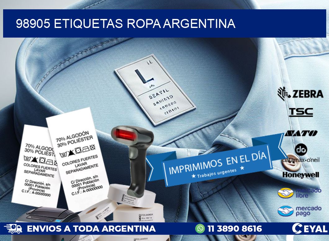 98905 ETIQUETAS ROPA ARGENTINA
