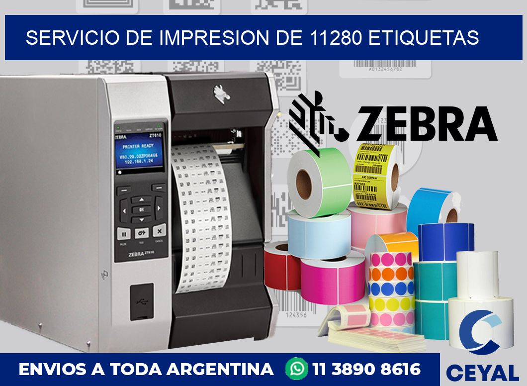 SERVICIO DE IMPRESION DE 11280 ETIQUETAS