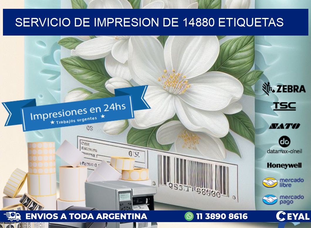 SERVICIO DE IMPRESION DE 14880 ETIQUETAS