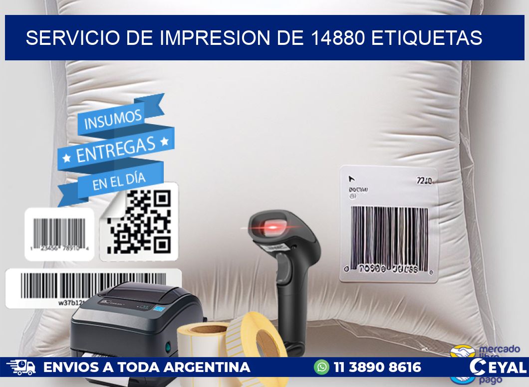 SERVICIO DE IMPRESION DE 14880 ETIQUETAS