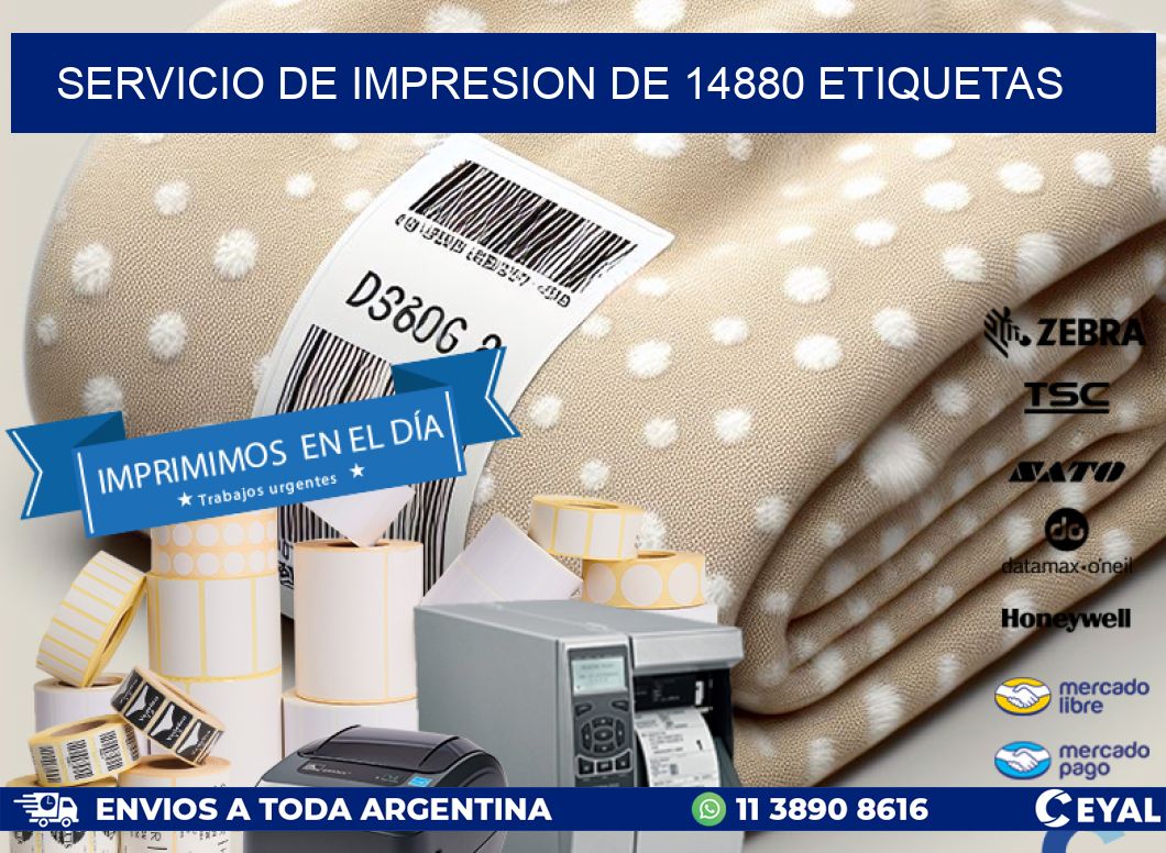SERVICIO DE IMPRESION DE 14880 ETIQUETAS
