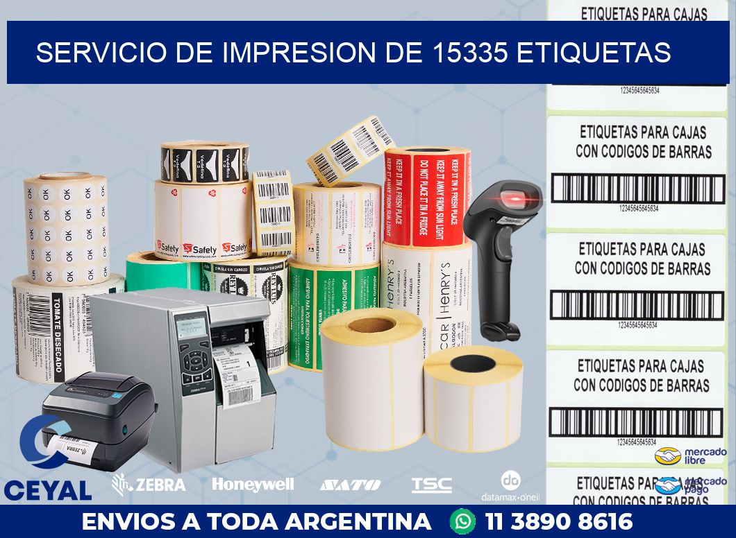 SERVICIO DE IMPRESION DE 15335 ETIQUETAS
