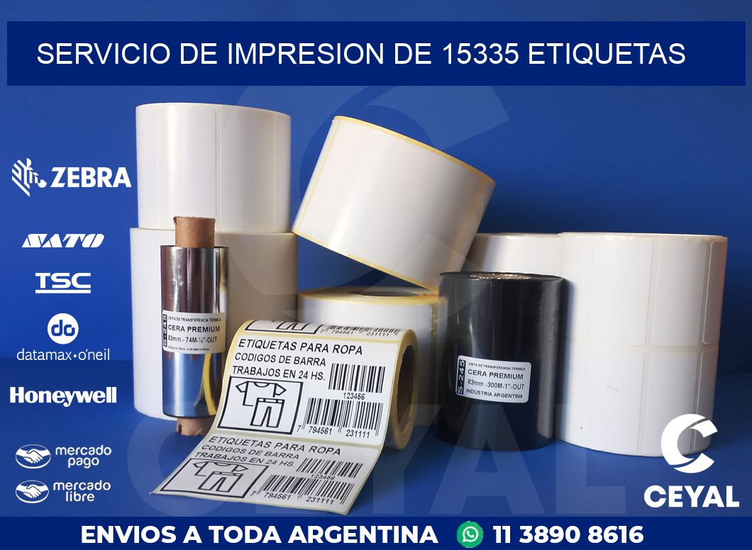 SERVICIO DE IMPRESION DE 15335 ETIQUETAS