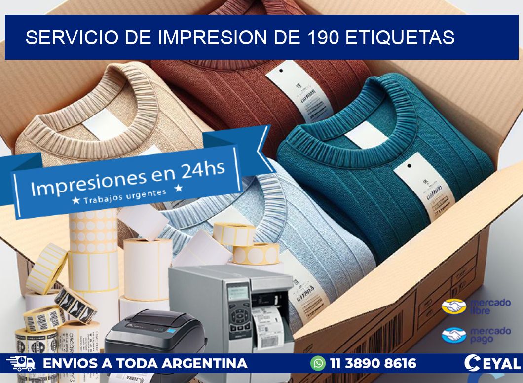 SERVICIO DE IMPRESION DE 190 ETIQUETAS