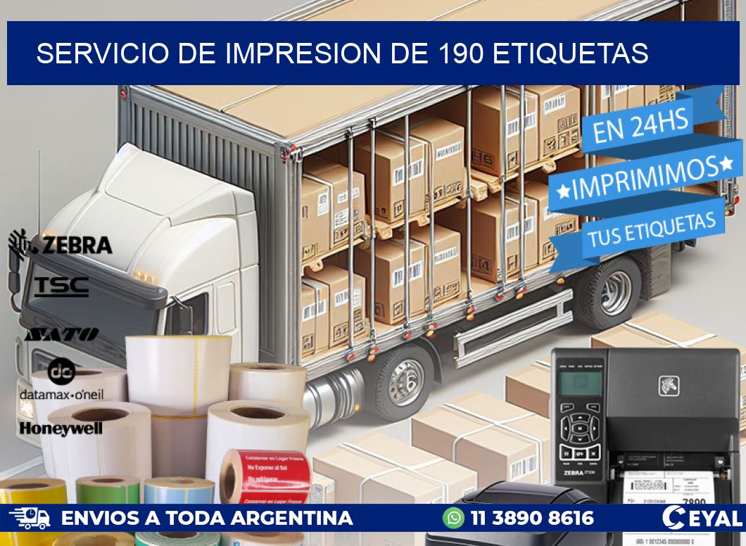 SERVICIO DE IMPRESION DE 190 ETIQUETAS