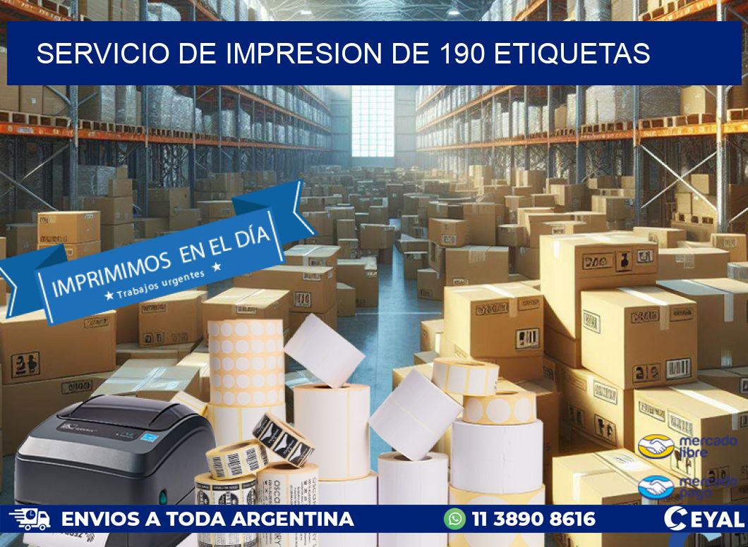 SERVICIO DE IMPRESION DE 190 ETIQUETAS