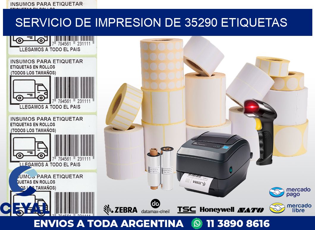 SERVICIO DE IMPRESION DE 35290 ETIQUETAS