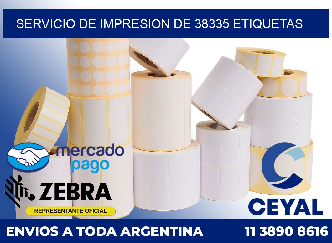 SERVICIO DE IMPRESION DE 38335 ETIQUETAS