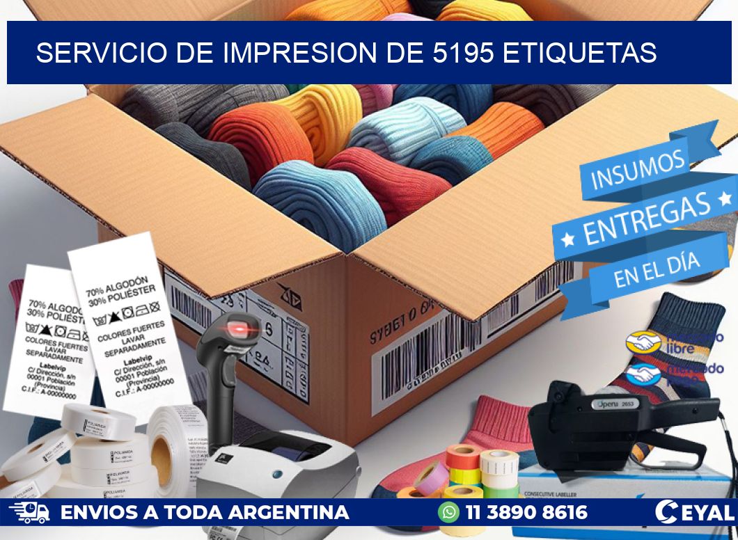 SERVICIO DE IMPRESION DE 5195 ETIQUETAS