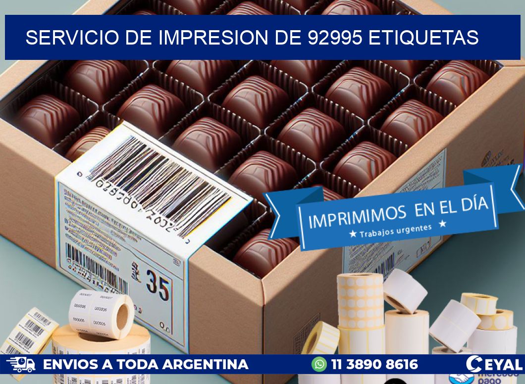 SERVICIO DE IMPRESION DE 92995 ETIQUETAS