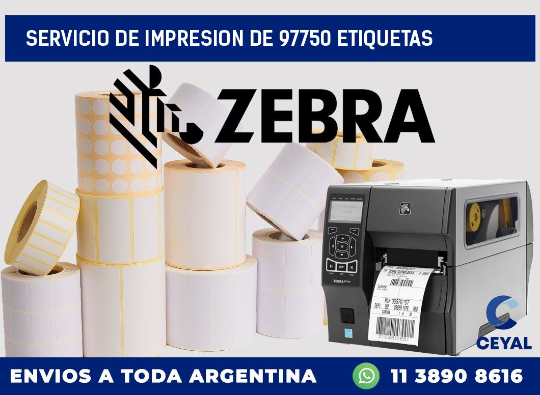 SERVICIO DE IMPRESION DE 97750 ETIQUETAS