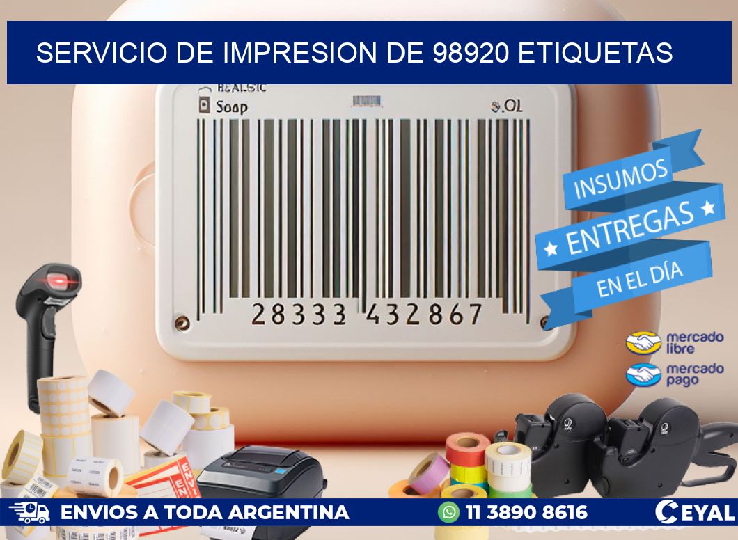 SERVICIO DE IMPRESION DE 98920 ETIQUETAS