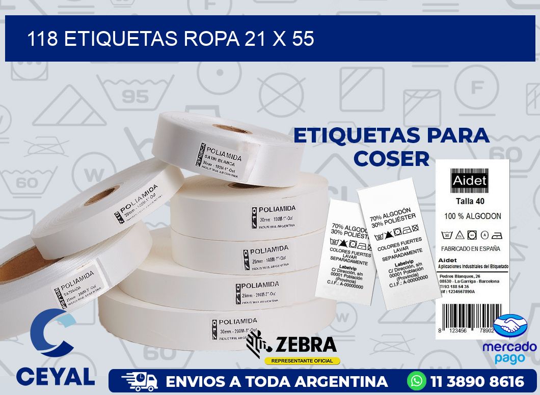 118 ETIQUETAS ROPA 21 x 55
