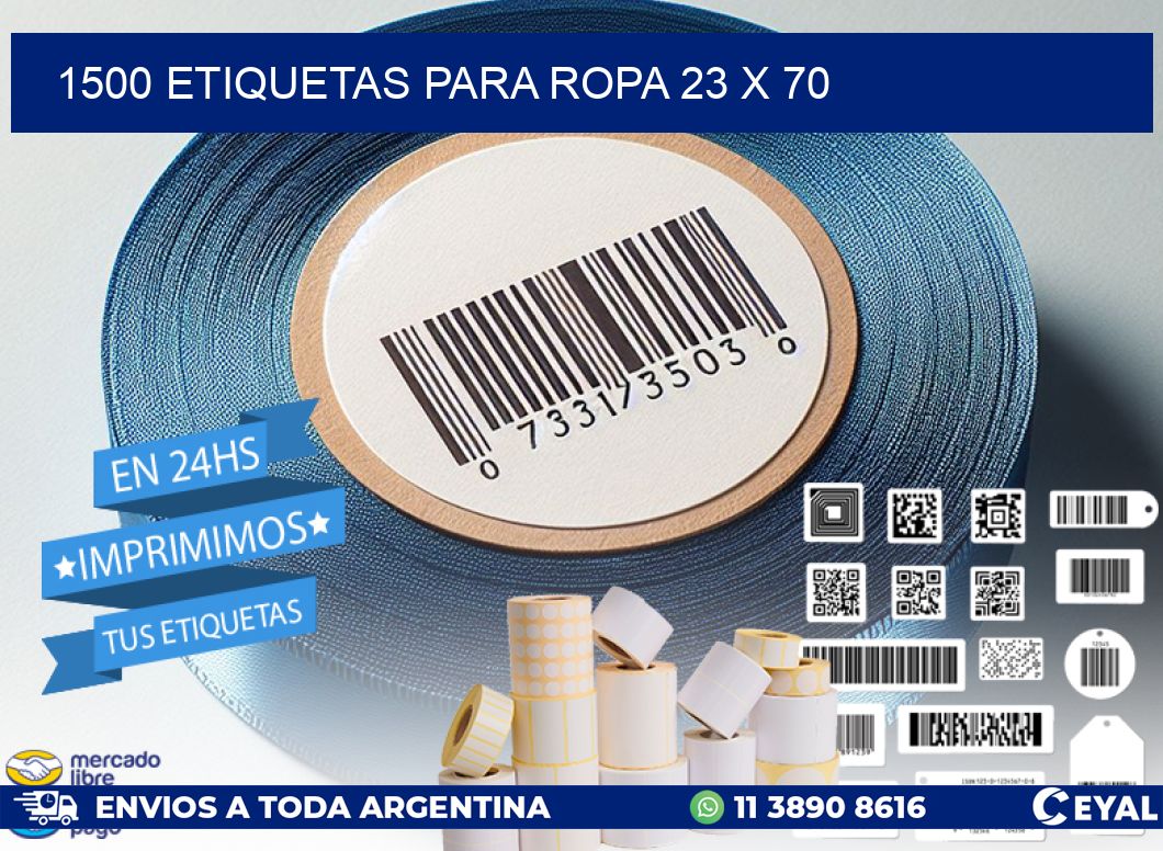 1500 ETIQUETAS PARA ROPA 23 x 70