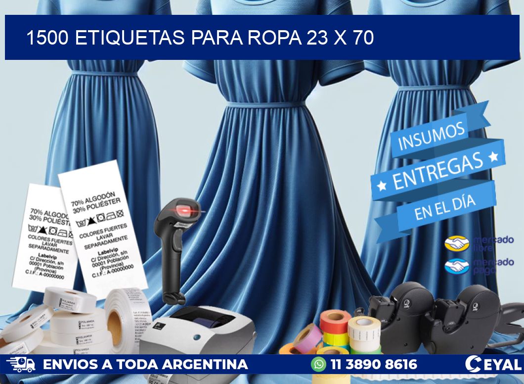 1500 ETIQUETAS PARA ROPA 23 x 70
