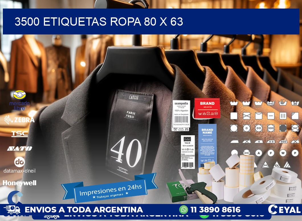3500 ETIQUETAS ROPA 80 x 63