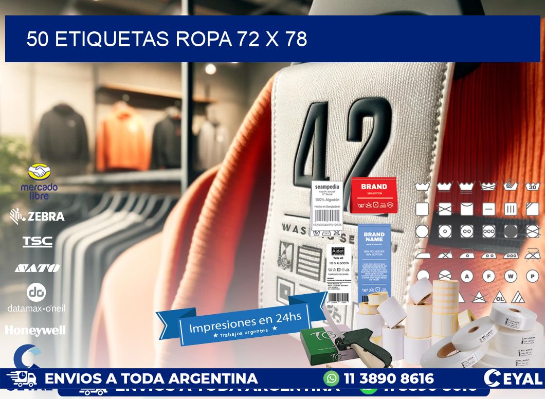 50 ETIQUETAS ROPA 72 x 78