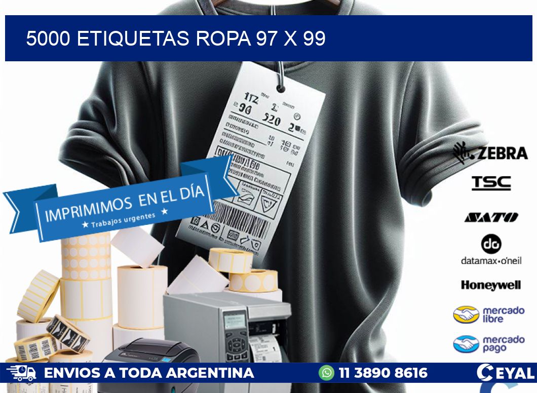 5000 ETIQUETAS ROPA 97 x 99