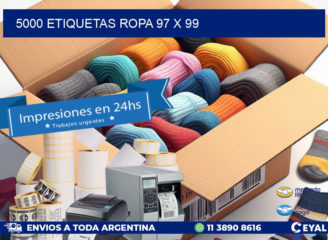 5000 ETIQUETAS ROPA 97 x 99