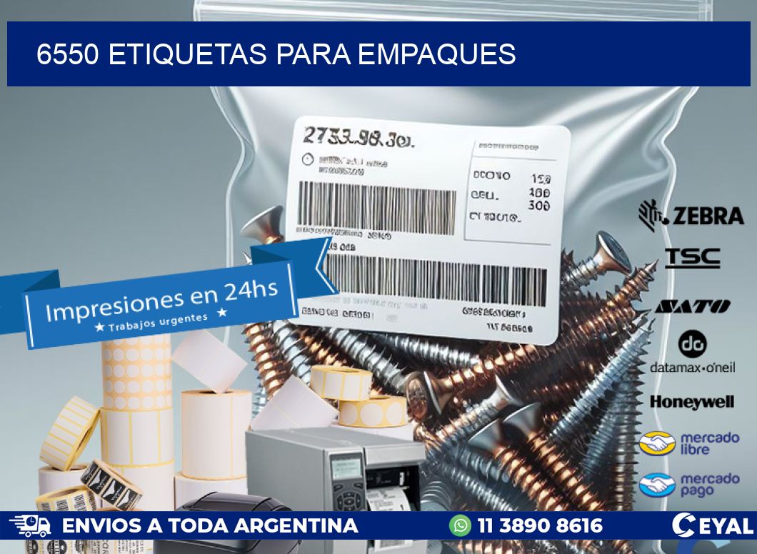 6550 ETIQUETAS PARA EMPAQUES