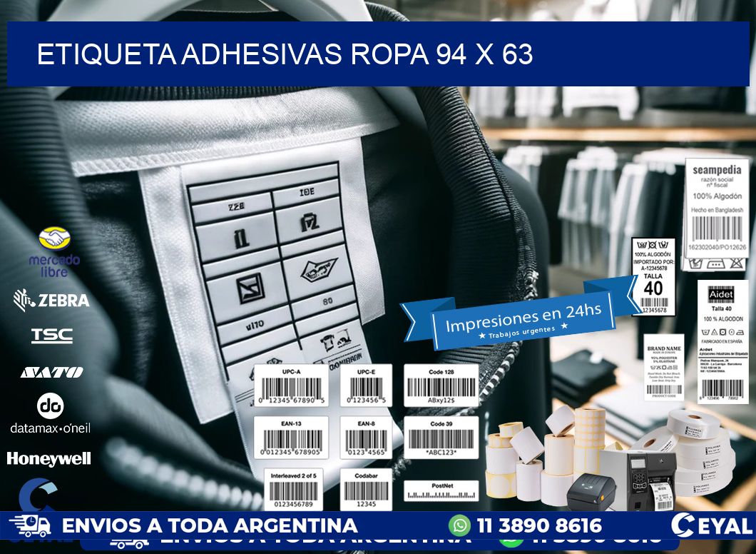 ETIQUETA ADHESIVAS ROPA 94 x 63