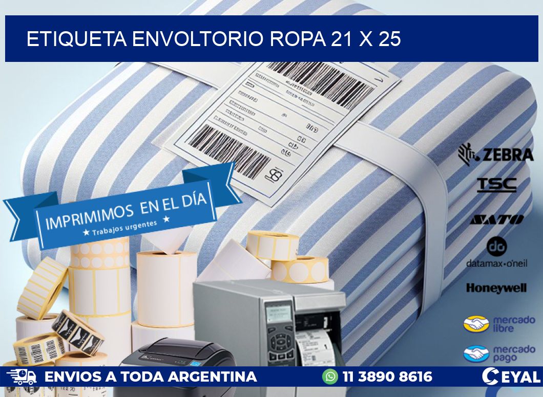 ETIQUETA ENVOLTORIO ROPA 21 x 25
