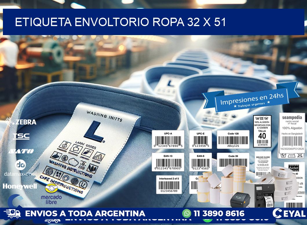 ETIQUETA ENVOLTORIO ROPA 32 x 51