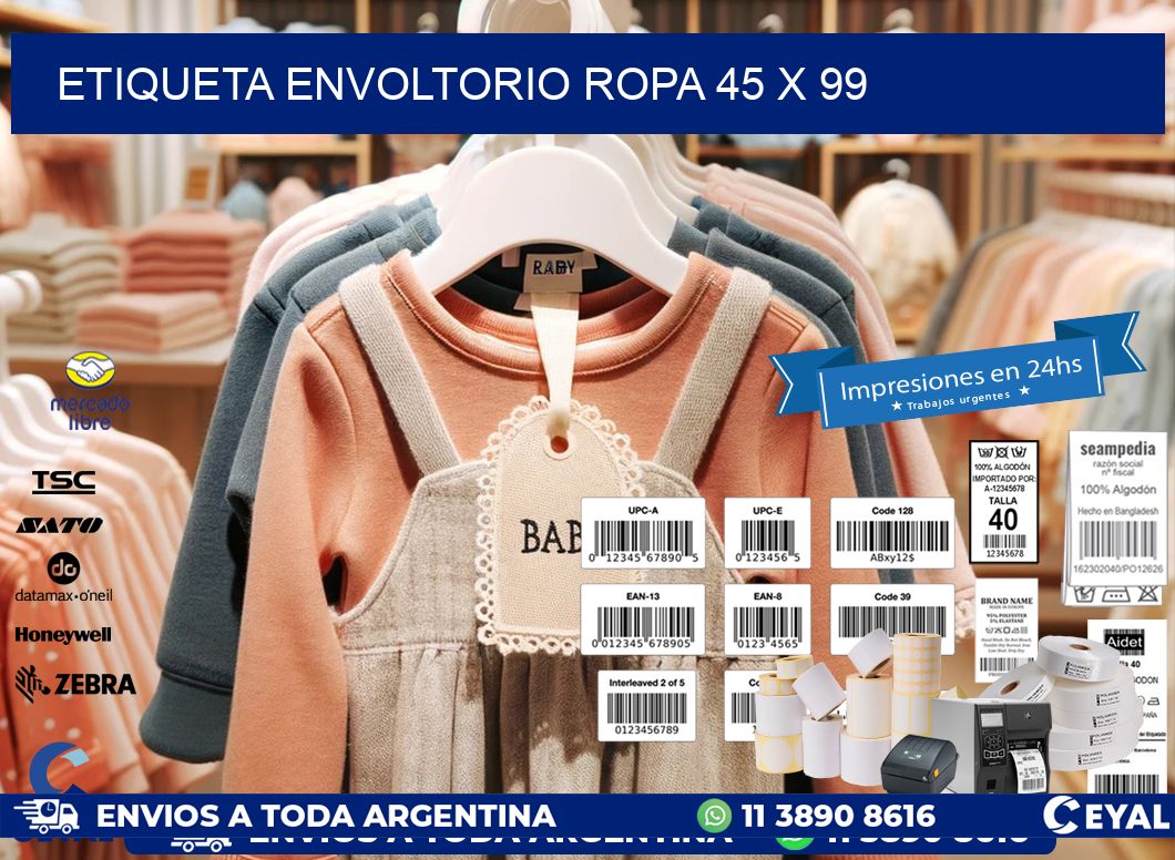 ETIQUETA ENVOLTORIO ROPA 45 x 99
