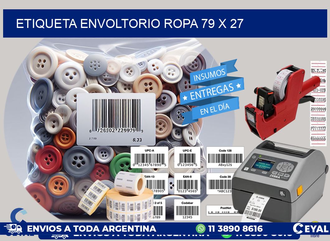 ETIQUETA ENVOLTORIO ROPA 79 x 27