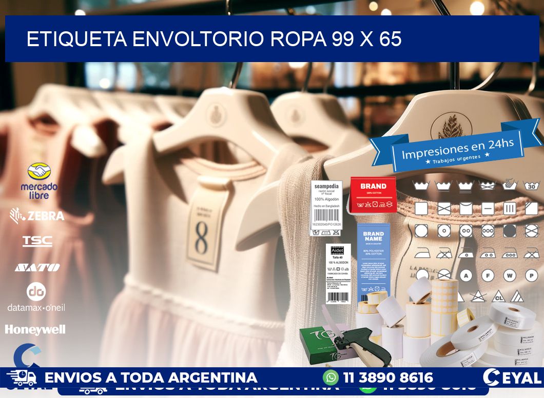 ETIQUETA ENVOLTORIO ROPA 99 x 65