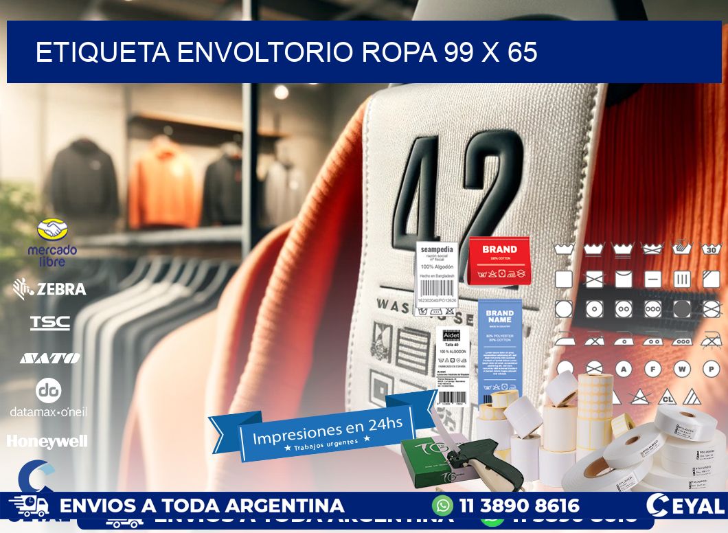 ETIQUETA ENVOLTORIO ROPA 99 x 65